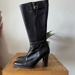 J.Crew Genuine Leather Black Heeled Boots Women’s Size 8